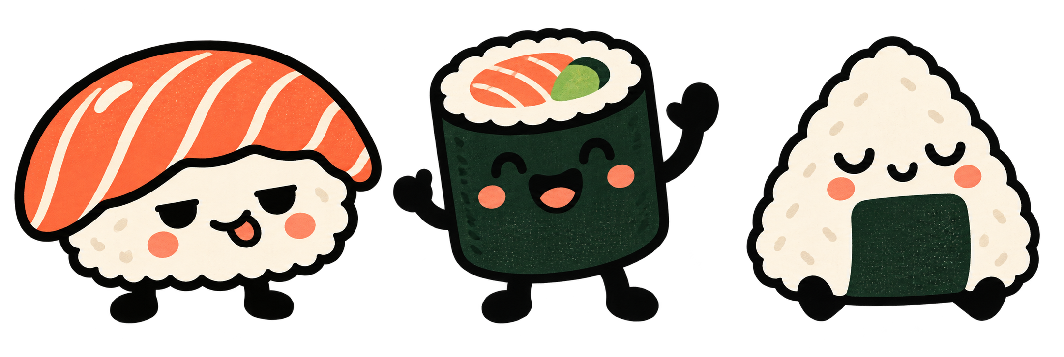 Nigiri, Maki och Onigiri – Sushi-gänget